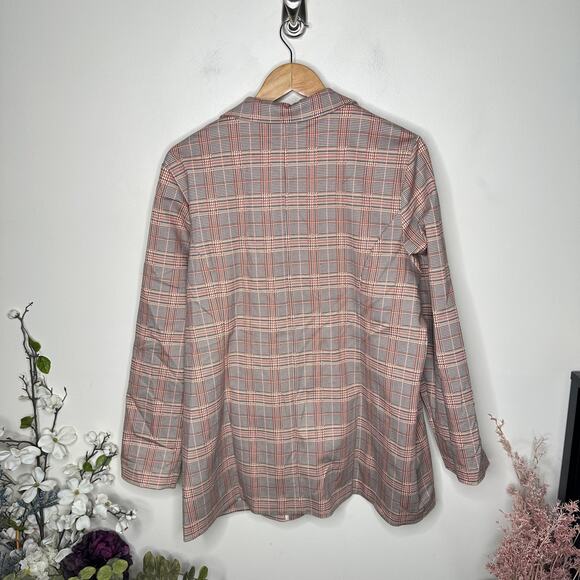 LIVERPOOL Glen Plaid Boyfriend Blazer Orange Brown Autumnal Sz XL {3Y2} - Picture 4 of 7